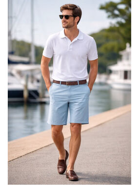 B Draddy Mens Golf Shorts 32 Light Blue Performance Country Club Preppy #EE